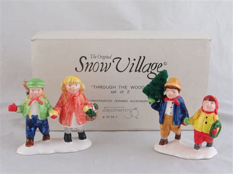 Dept 56 Snow Village Through The Woods Set Of 2 In Box Etsy Snow