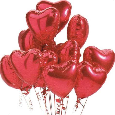 12 X Red Foil Heart Balloon Bouquet With Free Local Delivery — Donnas