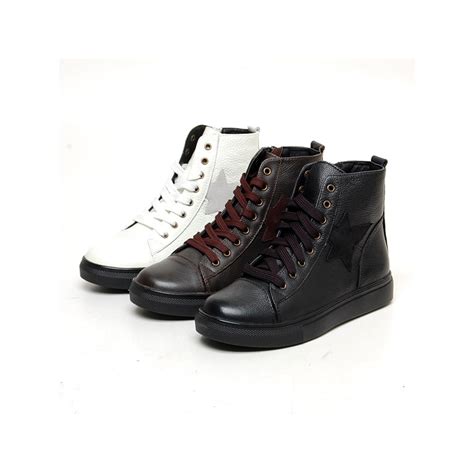 Leisure fashion casual sports style fashion europe and america sports wind commuting european and american retro european and american streets fashion sneakers. Women's Cap Toe Star Lace Up Zip Brown Leather High Top ...