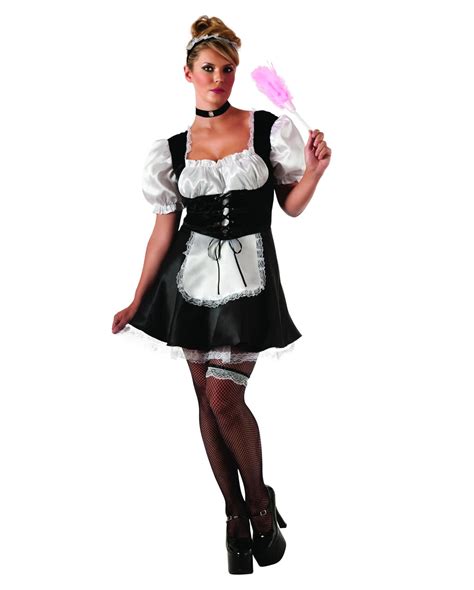 Sexy Hausmädchen Kostüm Plus Size Als French Maid Horror