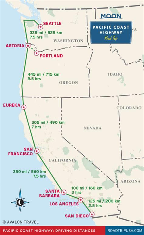 The Classic Pacific Coast Highway Road Trip Road Trip Usa California Coastal Highway Map