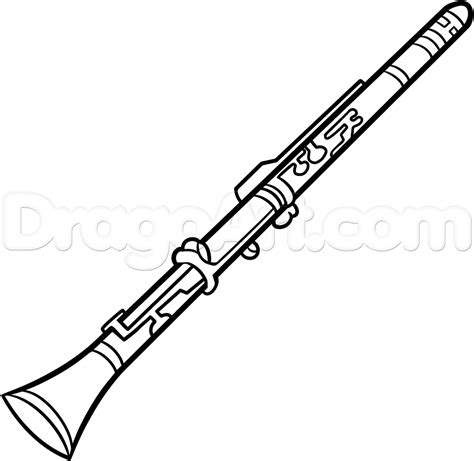 How To Draw A Clarinet Step 5 Drawings Clarinet Line Drawing