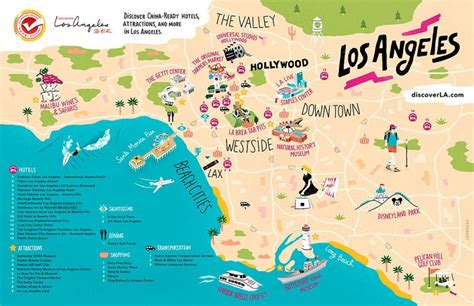 La Travel Map Los Angeles Travel Map California Usa