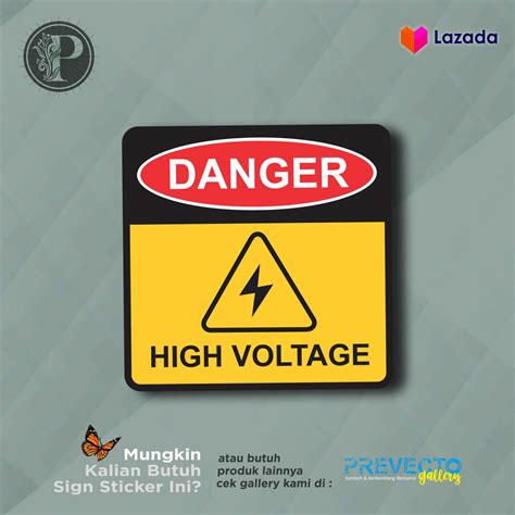 Sticker Safety Sign K3 Danger High Voltage Bahaya Tegangan Listrik