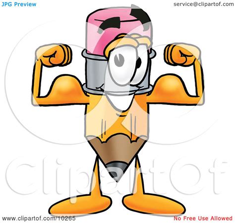 As this particular set of flexed arms is not very muscular draw the biceps popping up very slightly. Clipart Picture of a Pencil Mascot Cartoon Character ...