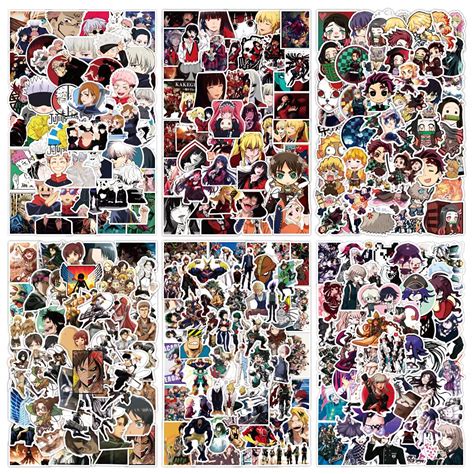 300pcs Mixed Anime Stickers Anime Cartoon Stickers For Laptop