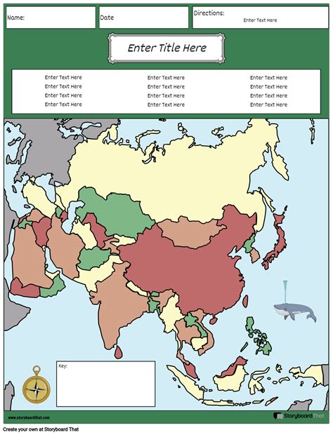 Zemljevid Azije In Bližnjega Vzhoda Storyboard