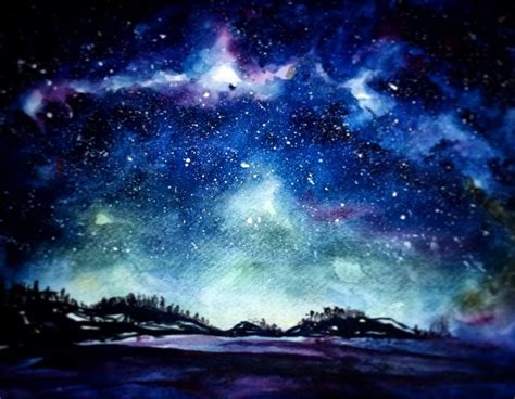 Starry Sky Watercolor At Getdrawings Free Download