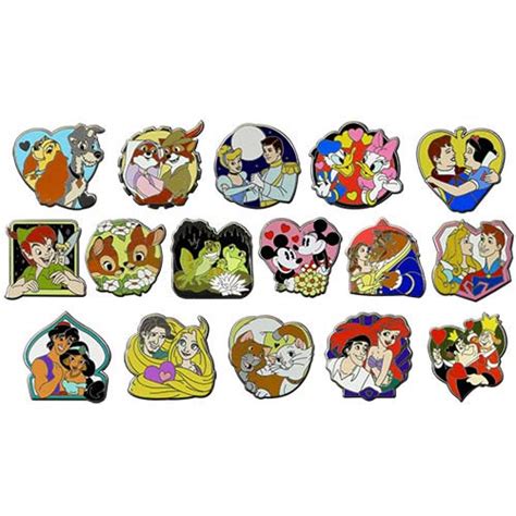 Disney Mystery Pin Set Couples 16 Pin Complete Set