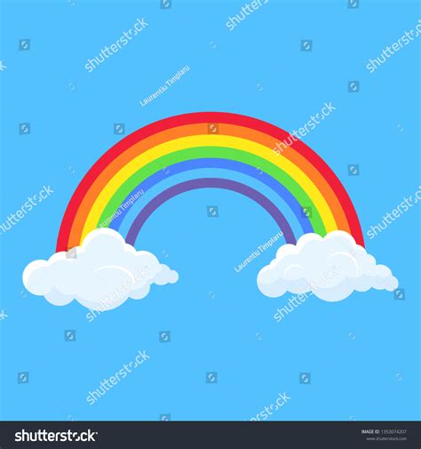 Rainbow Clouds Vector Design Illustration Isolated Stock Vector