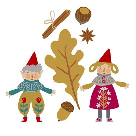 Scandinavian Christmas Characters On Behance Christmas Characters