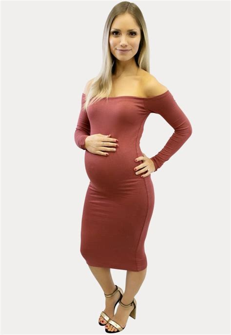New Styles And New Colors Sexy Mama Maternity Not Only Is Our Off The Shoulder Midi Dress