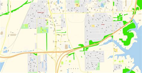 Springfield Illinois Map Vector Exact City Plan Detailed Street Map