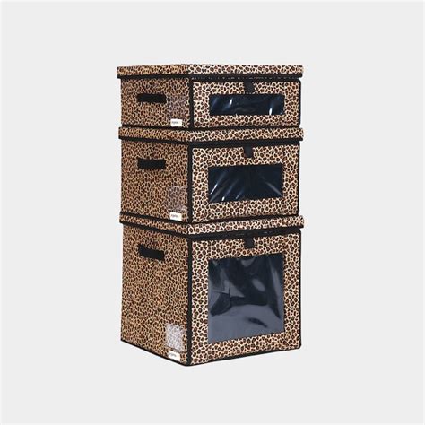 Organizeme 3 Pack Brown Fabric Collapsible Stackable Bin In The Storage
