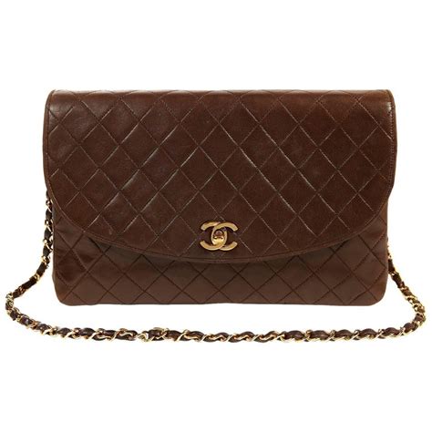 Chanel Brown Leather Vintage Medium Flap Bag At 1stdibs