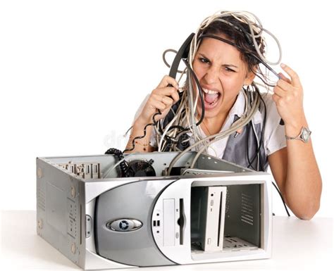 Woman Computer Problems Stock Image Image Of Gorgeous 12927755