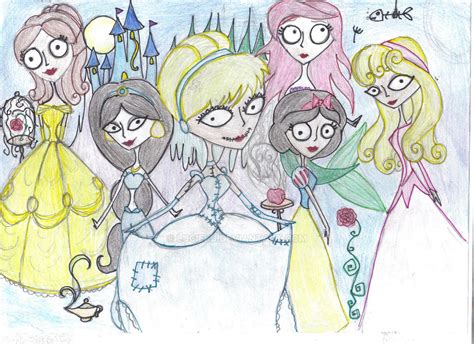Tim Burton Style Disney Princesses 2 By Luciekj On Deviantart