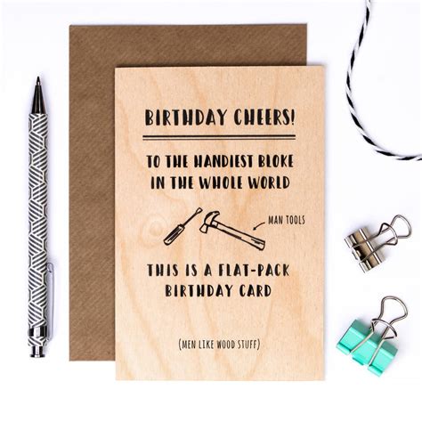 Our charming singing kittens ecards is just not going to cut it for a man on his birthday, even one who has a cat. Birthday Card For Men; Flat Pack Wooden Card By Coulson ...