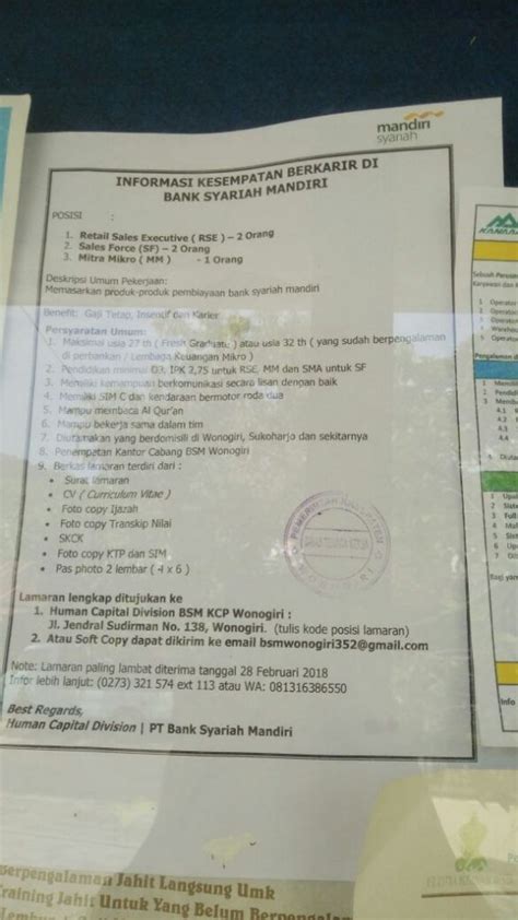 Info seputar lowongan kerja wonogiri dan sekitarnya. LOWONGAN KERJA TERKINI !!! - Disnaker Wonogiri
