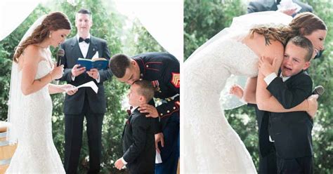 Marines Year Old Son Tearfully Embraces New Stepmom As She Reads