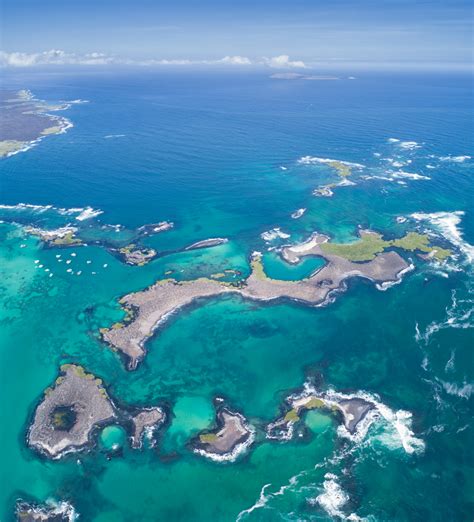 Aerial View Of The Beautiful Las Tintoreras Isla Isabela Galapagos