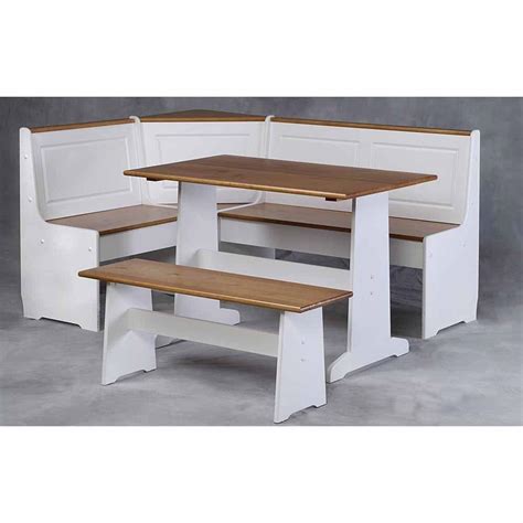 Constructed of mdf and finished in antique white. Ardmore 3-Piece Set Corner Breakfast Nook-K90305WHT-AB-KD ...