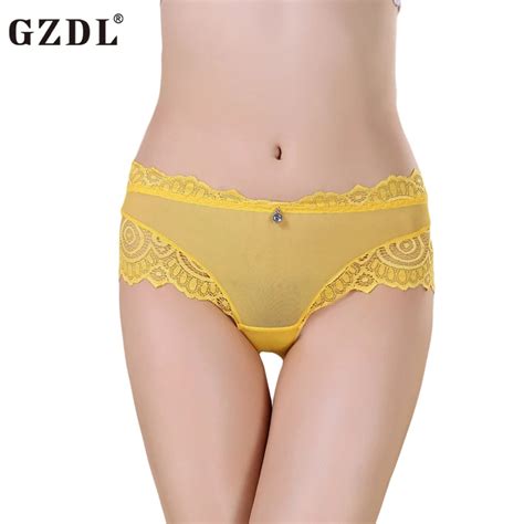 Gzdl Women Lady Lace Modal Floral Sheer Sexy Panties Seamless Underwear