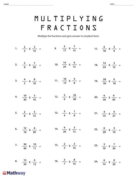 Multiplying Fractions By A Whole Number Worksheet Printable Word Searches