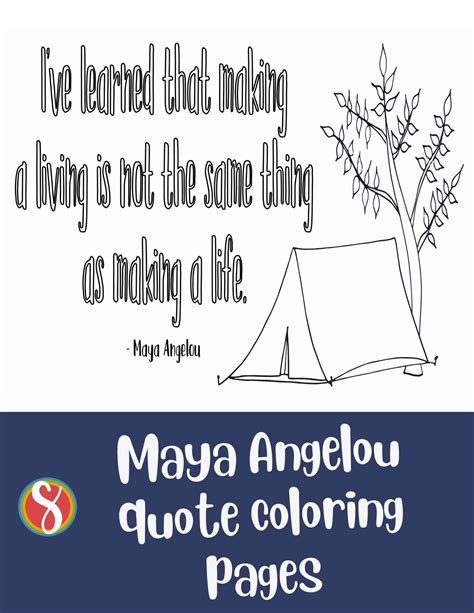 Free Maya Angelou Quote Coloring Pages — Stevie Doodles