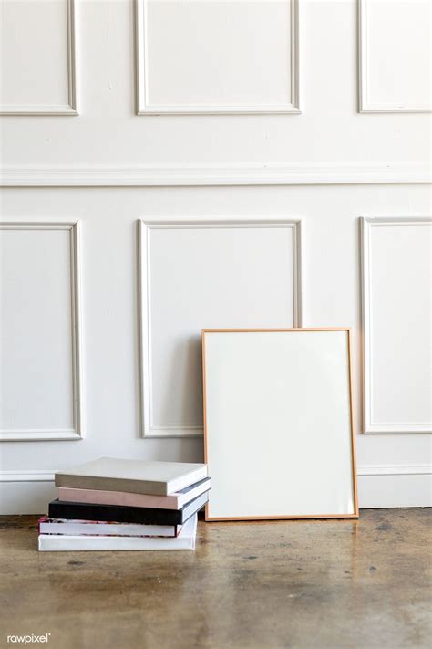 Download premium image of Blank frame by a white wall 1224475 | Blank frame, Gallery wall mockup ...