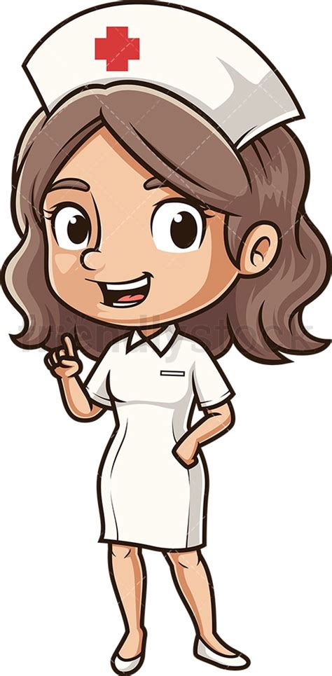 Cute Nurse Pointing Up Cartoon Clipart Vector Friendlystock