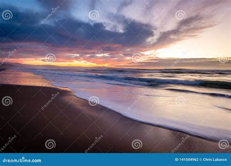 Ocean Reflections Of A Sunset Over Monterey Bay Stock Photo Image Of