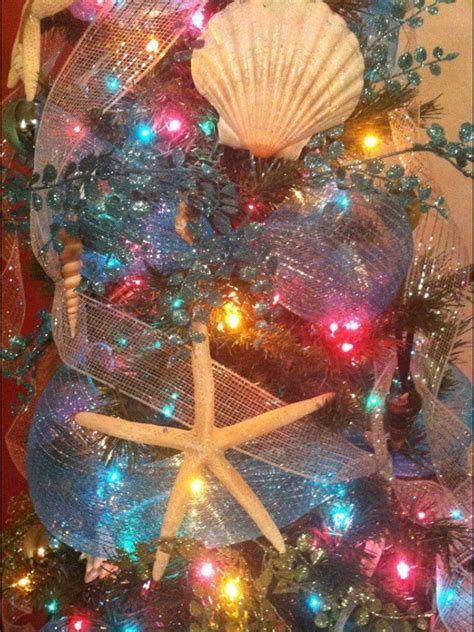 Beach themed christmas decor is very popular and a lot of the decorations revolve around your tree. Our beach themed Christmas tree :) pinterest inspired of ...