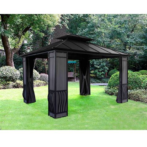 100 square feet of shade:10 feet by 10 feet with straight legs and 10'x10' coverage at the top. Sunjoy Eureka Gazebo 10' x 12'