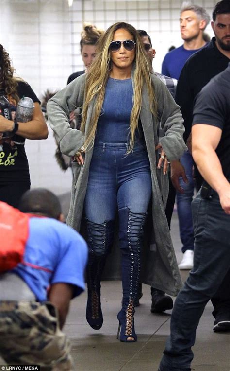 Jennifer Lopez Sports Long Blonde Hair And Double Denim Daily Mail Online