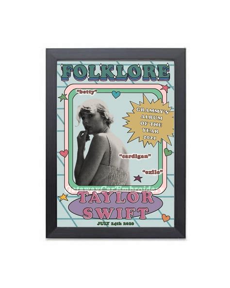 Taylor Swift Folklore Retro Indie Aesthetic Album Poster Etsy