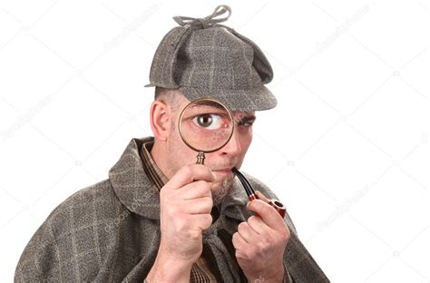 Detective Looking Magnifying Glass Stock Photo By ©upetrovichotmail