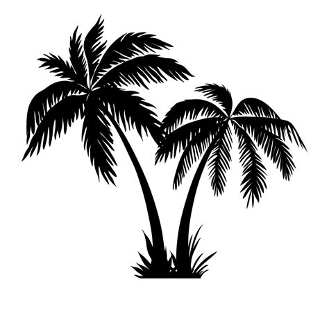 Coconut Tree Png White Palm Tree Silhouette Transparent Png Kindpng