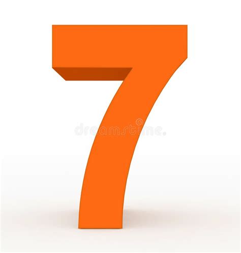 Number 7 3d Orange Isolated On White Stock Illustration Illustration