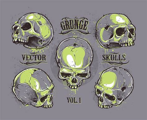 Grunge Skulls Vector Set 284210 Vector Art At Vecteezy