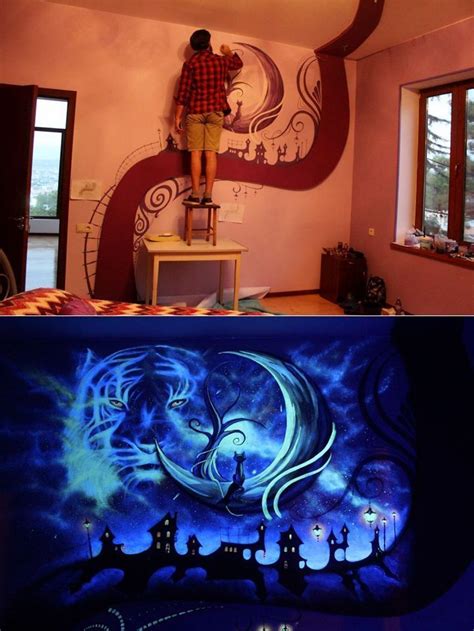 Glow In The Dark Mural Bedroom Decor Kids Bedroom Ideas Glow In