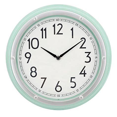 Buy Westclox Mint Green 12 Round Wall Clock With 3d Screw Head Bezel