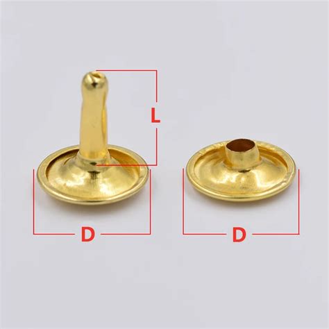100 Setslot Metal Rivets Button Eyelets Clothing And Accessories Gold Color Double Sided