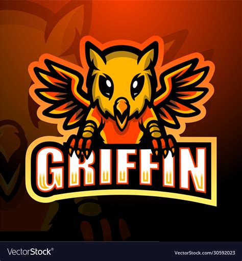 Griffin Mascot Esport Logo Design Royalty Free Vector Image