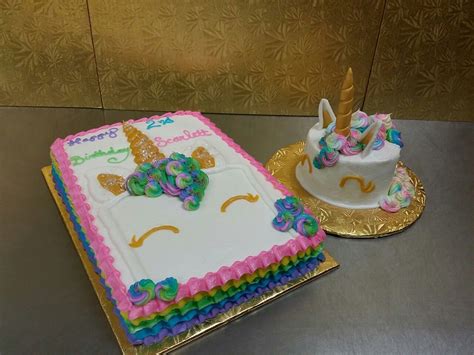 Easy diy cake & cake pops recipes, tutorials & decorations. Unicorn Head Drawing on a quarter sheet cake with rainbow ...