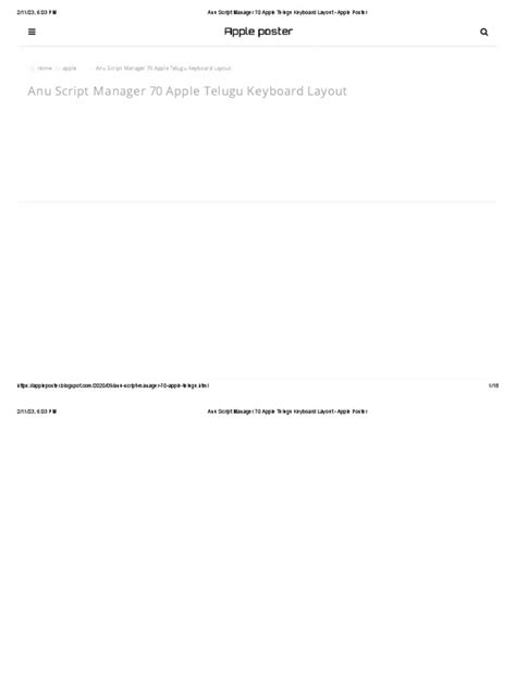 Anu Script Manager 70 Apple Telugu Keyboard Layout Apple Poster Pdf