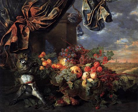 Still Life With Fruit And Monkey By Fyt Jan