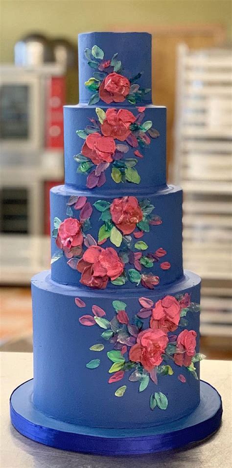 34 Creative Wedding Cakes That Are So Pretty Bright Blue Wedding Cake