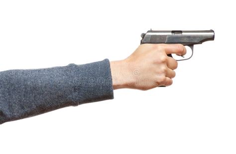 Gun In The Man S Hand Stock Photo Image Of Human Holding 32043984