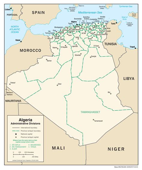 Grande Detallado Mapa De Administrativas Divisiones De Argelia